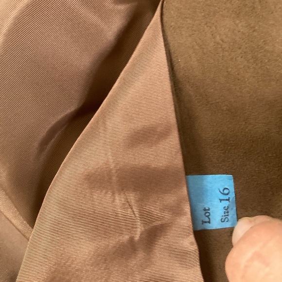 Penny Lane Style Real Suede Shearling Fur Vintage Coat Jacket Fits Women's 6 - Picture 6 of 7